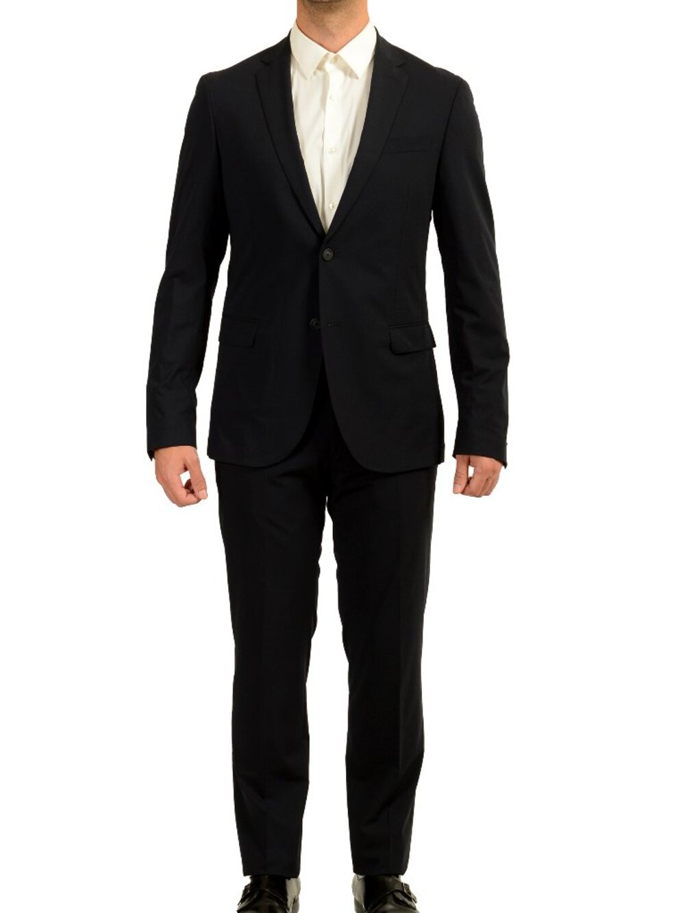 Hugo Boss Men's "Height1/Byte1" Slim Fit Wool Navy Blue Suit US 40L IT 50L